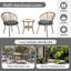 Ensemble de loisirs d'extérieur, 2 chaises simples en rotin avec une table ronde en verre, parfaitement adaptées aux patios, balcons et cours-1416488561-1416488567