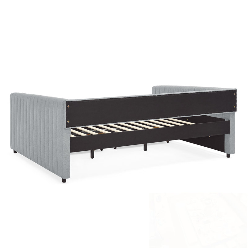 Queen Size Alianna with Two Drawers, Grey