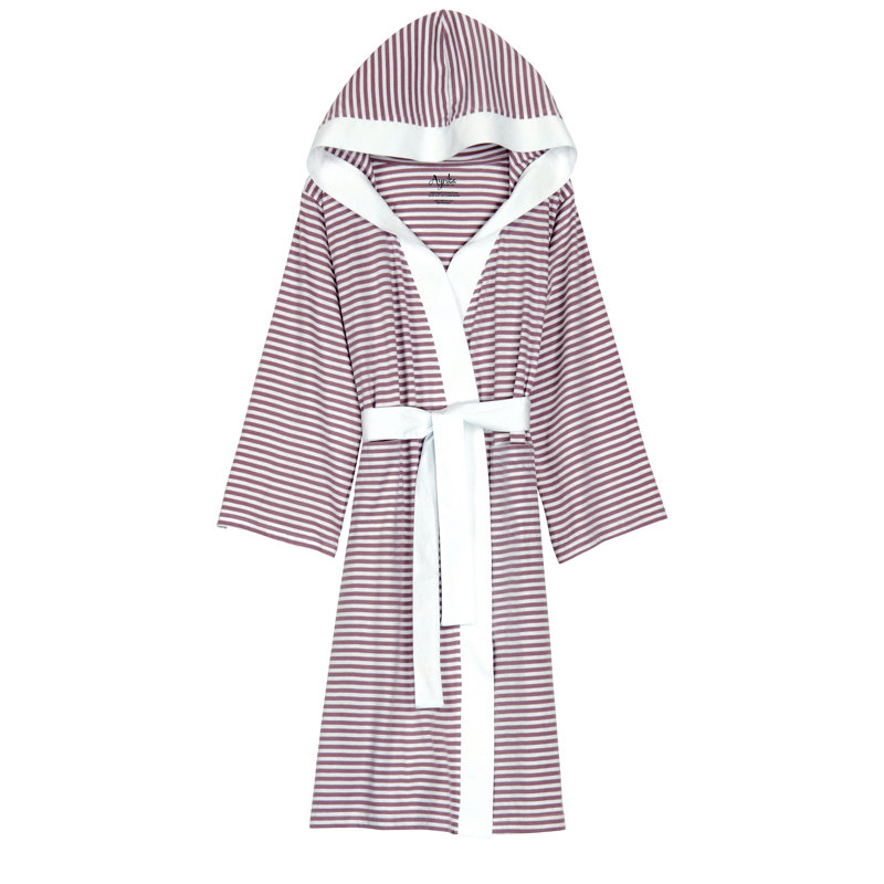 Robe courte en coton biologique à rayures Seaside Serenity, Petit / moyen, Lavande / blanc