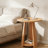 Solid Wood Round End Table with Triangular Support – 2-Tier Small Side Table