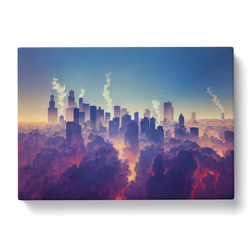 Unreal City Skyline Architecture - Wrapped Canvas, 35cm H x 50cm W x 3cm D