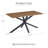 55.1" Brown Wood Grain Rectangular Dining Table With Black Metal Base For Kitchen, Dining Room, Living Room