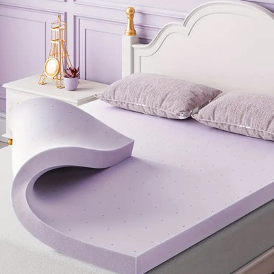 Coussin de lit double en mousse à mémoire de forme de 2 pouces, mauve moderne avec refroidissement ventilé pour plus de confort dans la chambre à coucher, lit double, mauve, rafraîchissant, contrôle de la température,