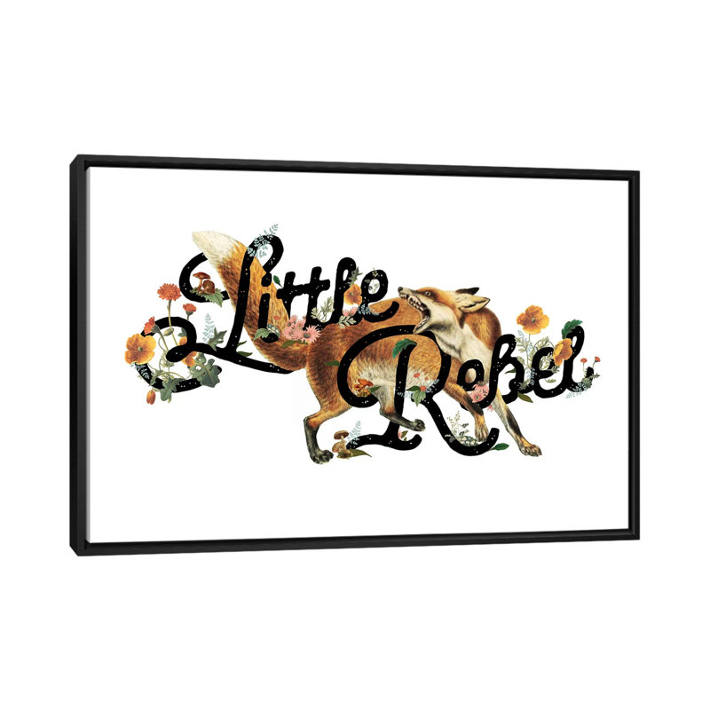 Little Rebel Fox by Heather Landis - Print on Canvas, 152.5 cm H x 101.5 cm W, Black Framed