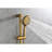 Brushed Gold Bathroom Shower System With Advanced Head, Slide Bar & Hose Arm, Valve Trim Hand-126673665