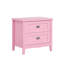Ensemble de 2 tables de chevet Haven avec 2 tiroirs, tables de chevet Shaker avec poignées argentées et pieds antidérapants, tables de bout rose pastel et bleu pour la chambre à coucher et le salon-131644428