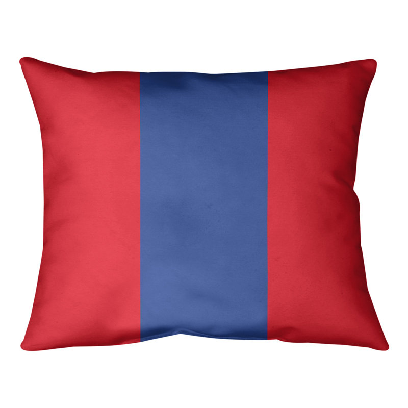 Reversible Throw Pillow, Red/Blue/Red, 14" x 20"