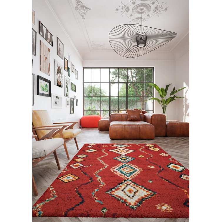 Bothwell Geometric Shag Area Rug