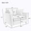 Fauteuil surdimensionné de 46,9 po, tissu chenille, fauteuil confortable et demi-canapé simple avec coussin pour le salon, bureau, crème-966770891