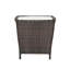 Table d'appoint d'extérieur - avec plateau en verre, brun, l 20 po x P 19,3 po, buvant contemporain H 18,18 po