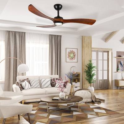 72" 3-Blade LED Standard Ceiling Fan with Remote Control and Light Kit for Living Room