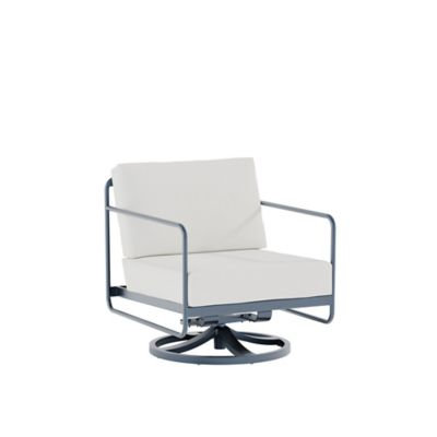 Oasis Outdoor Swivel Lounge Chair, White, Blue