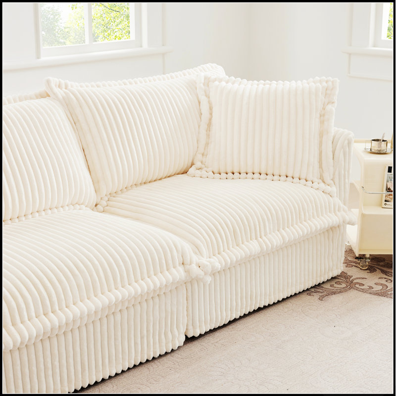 Canapé Comfy, H 34,6 po x l 156,6 po x P 55 po, Chenille verte
