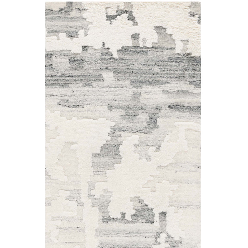 Casablanca 444 Hand Tufted Wool Pile Abstract Rug, Rectangle 5' x 8'