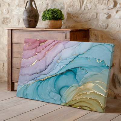 Toile, création d'une œuvre d'art abstraite mettant en vedette une composition fluide de couleurs d'art pastel, y compris l'art mural sur toile