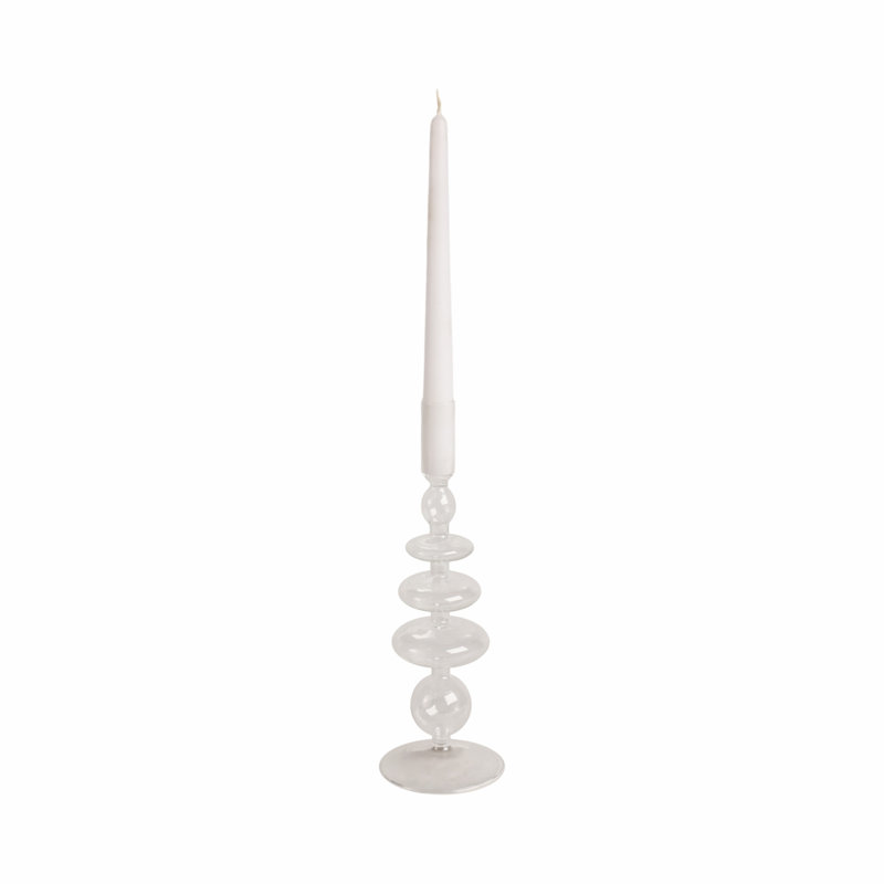 Candlestick Candle Holder, Clear