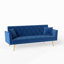 Canapé-lit moderne convertible pliable de 72 pouces avec un design capitonné, style rétro américain, velours bleu, idéal pour les petits espaces et la multifonctionnalité-718030077