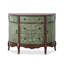 Green&Walnut Solid + Manufactured Wood Half-circle Console Table-1988109248