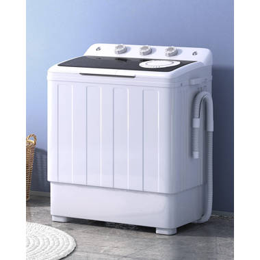 Auertech Portable Washing Machine, 28lbs Mini Twin Tub Washer Compact  Laundry Machine with Gravity Drain Time Control, Semi-automatic 18lbs  Washer 10lbs Spinner for Dorms, Apartments, RVs
