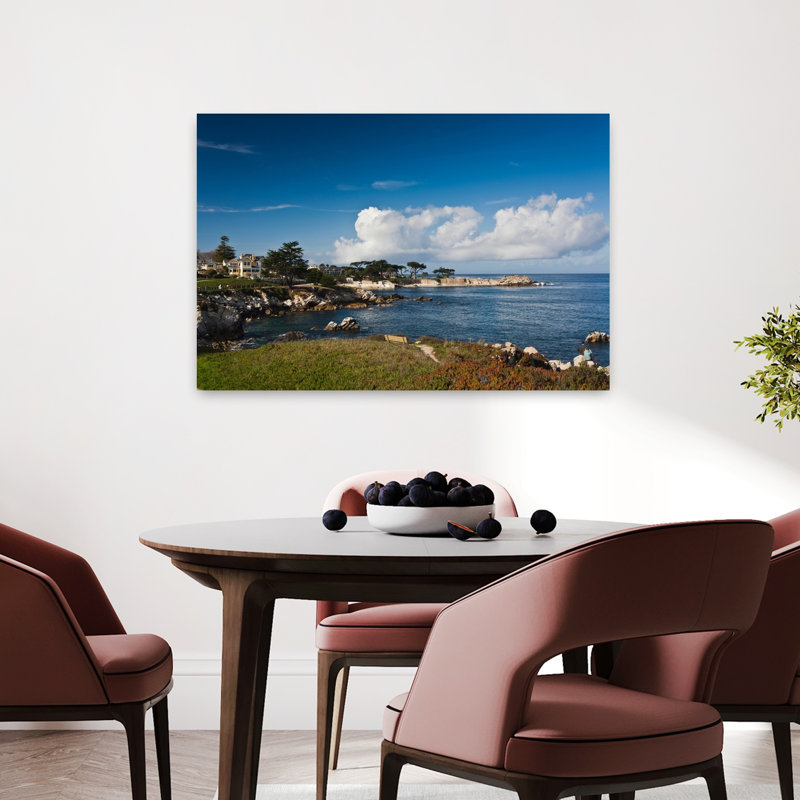 Coastline Monterey Bay Monterey California Usa Abstract Contemporary Landscape Nature Art, 24" H x 36" W
