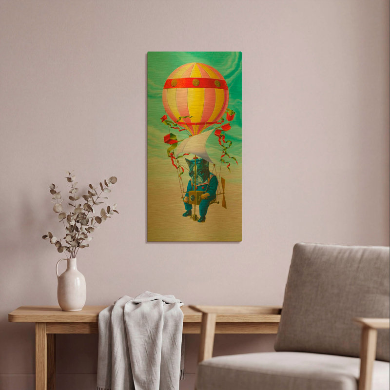 « Hulm » de Valery Vecu Quitard, tableau mural en métal doré, 30,5 x 61 cm, 12"x24"