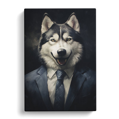 Husky In A Suit Painting No.4 - No Frame Print