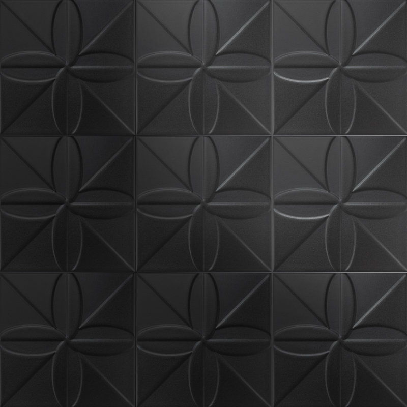 Carreau de céramique à motif en céramique 8 po x 8 po Triplex Series, Noir