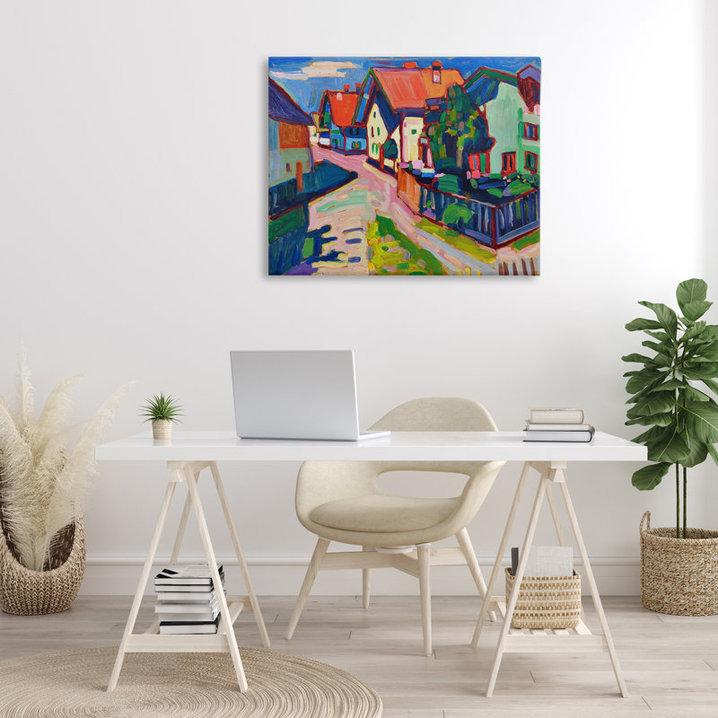 Art mural sur toile Kandinsky Murnau par one1000paintings, H 30 po x l 40 po