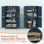 Armoire de rangement pour salle de bain autoportante 43,5 po avec 4 portes