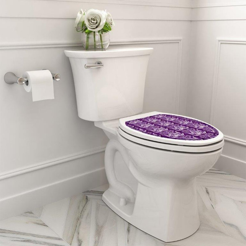 Adhésif décoratif pour siège de toilette Classic Bell Flowers, Allongé, Design prune