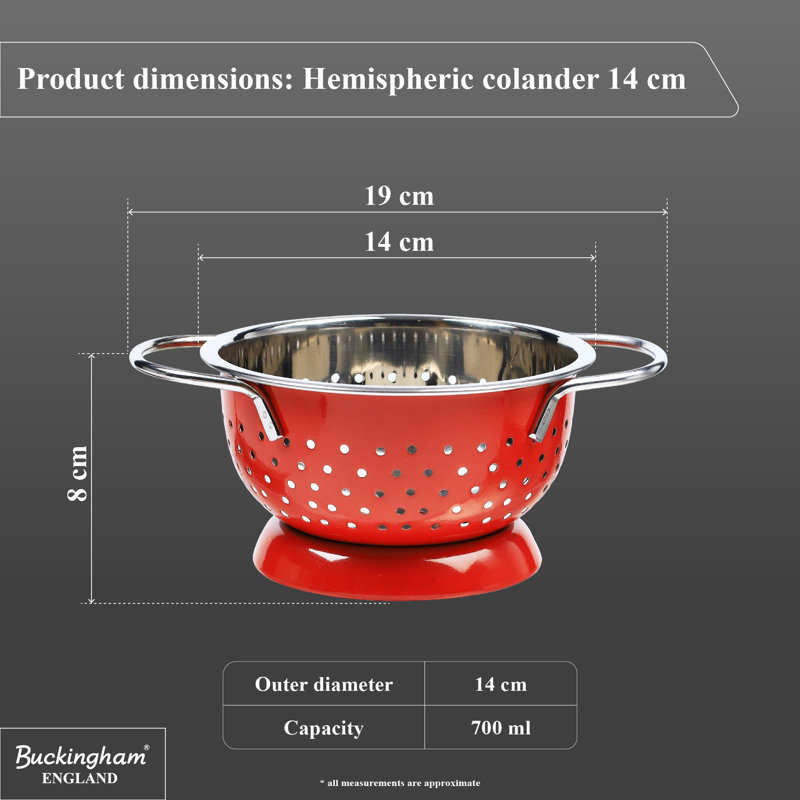 Buckingham Stainless Steel Colander, Red