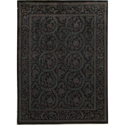 Hand-Knotted High-Quality Black Area Rug