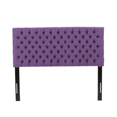 Queen Bed Headboard In Purple, Contemporary Upholstered Grace Purple For Bed, Elegant