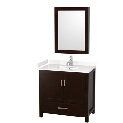 Sheffield 36" Freestanding Single Bathroom Vanity with Cultured Marble Top with Medicine Cabinet