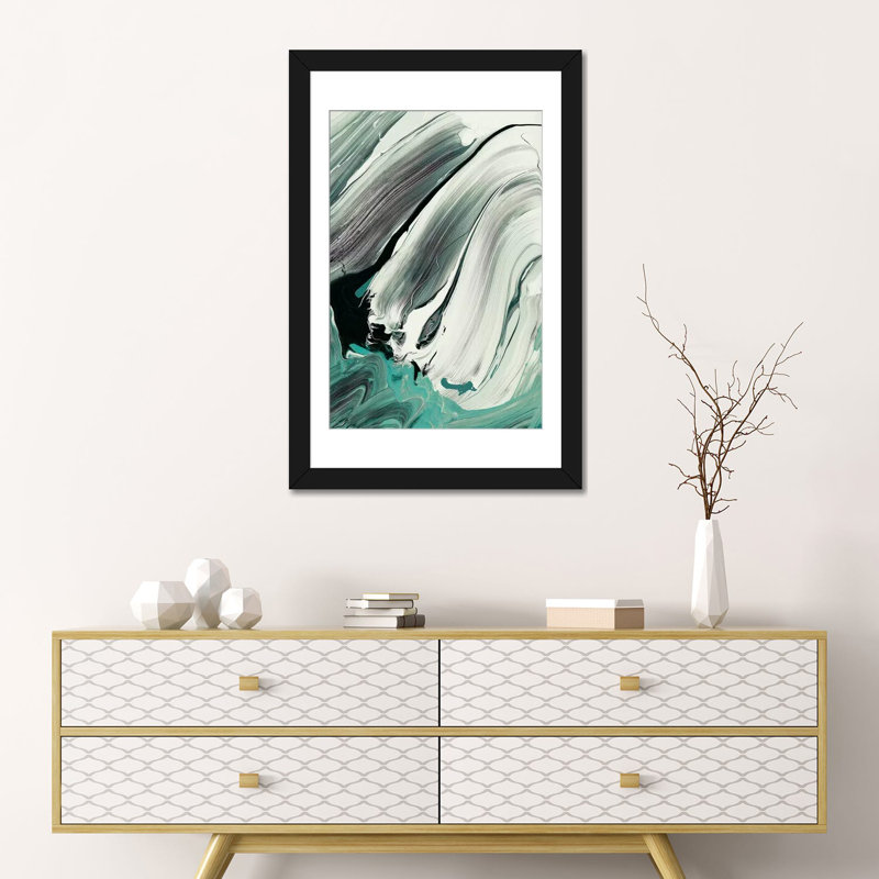 « marble dust iii », reproduction sur toile, H 24 po x l 16 po x P 1 po, Papier d'art encadré noir, Blanc