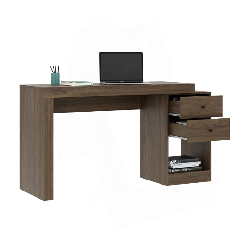 Bureau à domicile polyvalent et extensible pour une productivité accrue, Noyer