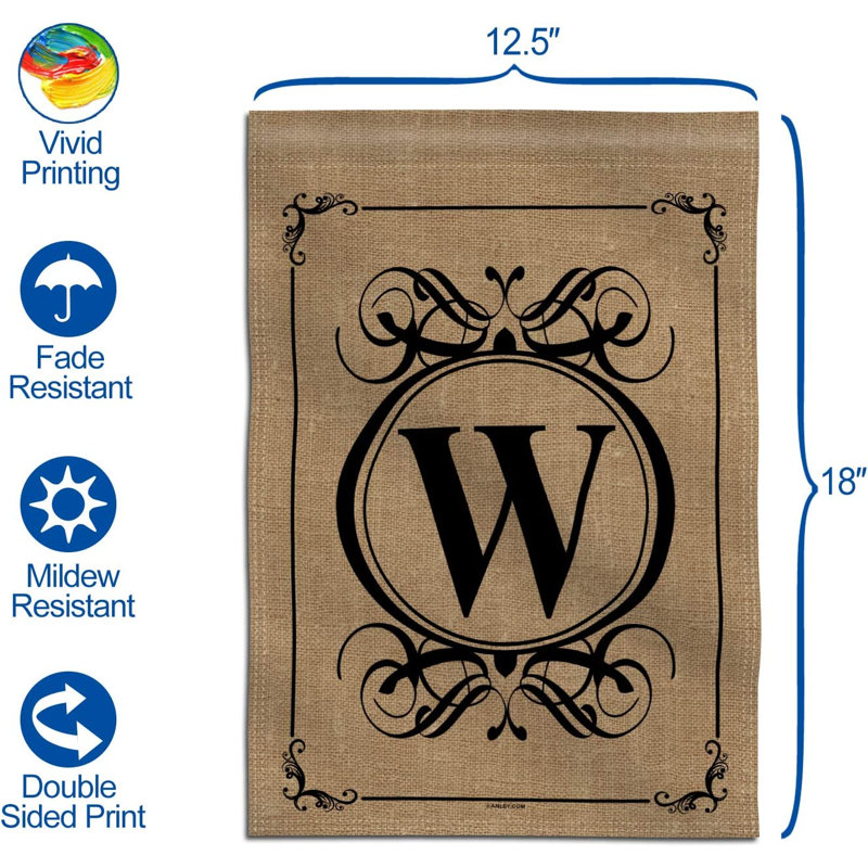 Drapeau de jardin en polyester 18 po x 12 po Johnica Classic, W