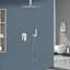 Système de douche carré à fixation au plafond 10 pouces avec valve brute Topcraft-114861674