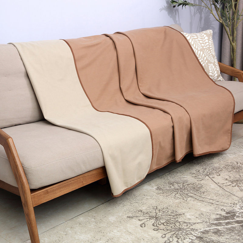 Couverture imperméable en molleton pour chien, housse réversible pour canapé, 60 po x 80 po, Brown/Beige