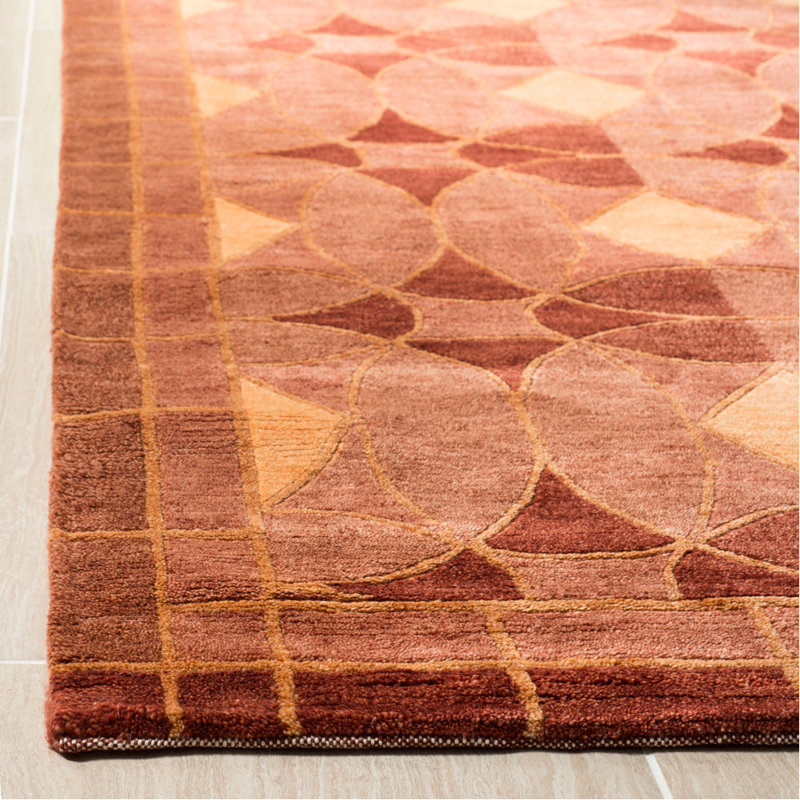 Tapis tibétain en laine noué à la main Keenes, Rectangle 6 pi x 9 pi