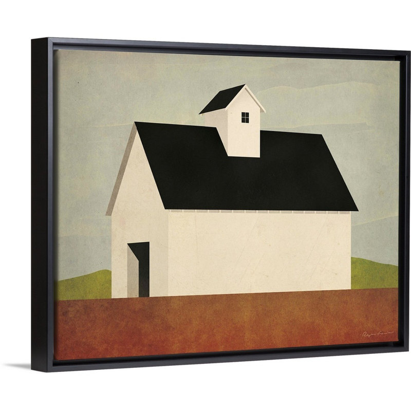 Reproduction d’art graphique sur toile, "Fall Barn" par Mark Adlington, H 13 po x l 16 po x P 1,75 po, Cadre flottant noir