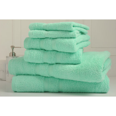 6 Piece Zero Twist Standard Cotton Towel Set