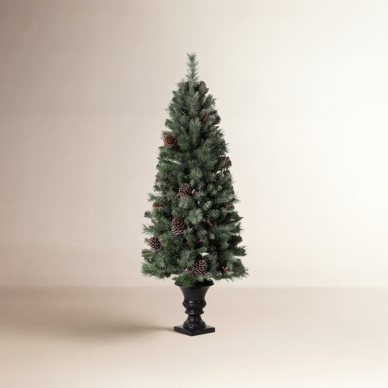 Arbre de Noël artificiel vert avec lumières claires / blanches, 5 pi