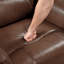 Fauteuil inclinable 1pc avec fauteuil pivotant luxueux en cuir brun rembourré-266680326