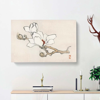 White Magnolia by Kono Bairei - Wrapped Canvas Painting