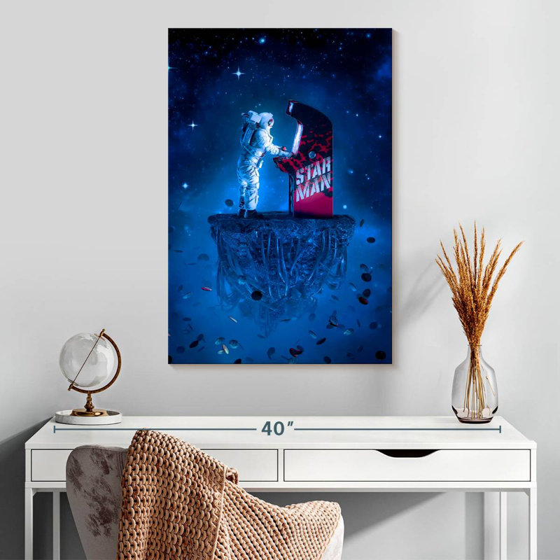 Kelan Arcade Gamer Astronaut, 30" H x 20" W