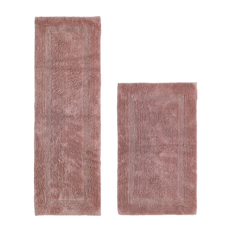 Ensemble de tapis pour salle de bain 2 pièces 100% coton 2370 g / m² Lux, Rose
