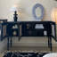 Console rectangulaire en bois massif noir-674386930