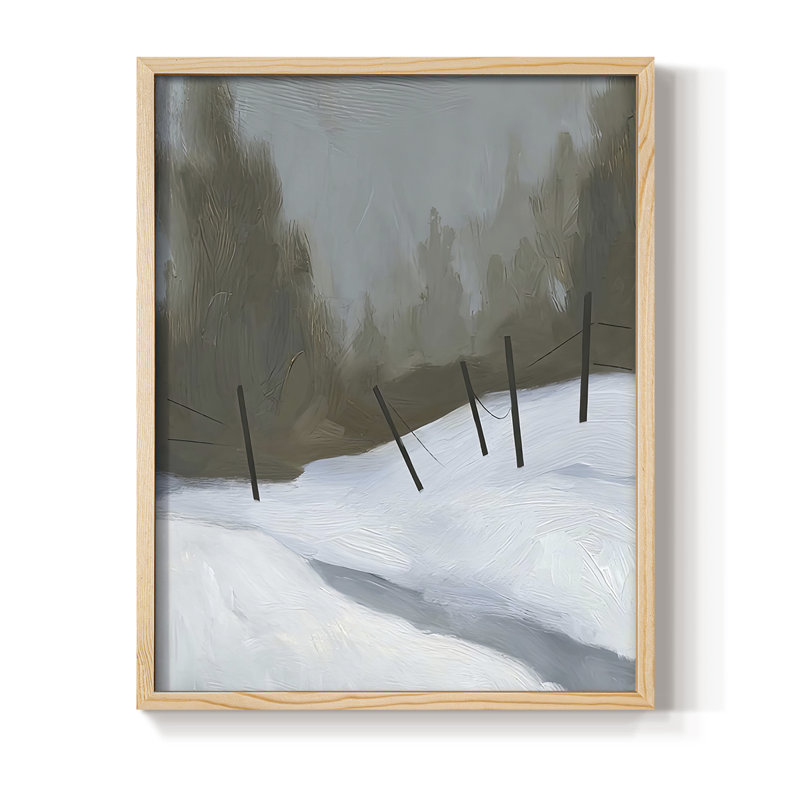 Impression encadrée Deep Snow II - bois massif, H 15 po x l 12 po, Naturel / naturel