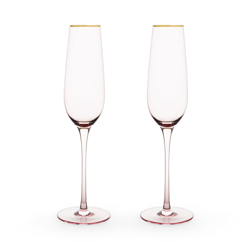 Flûte à champagne en cristal Rose